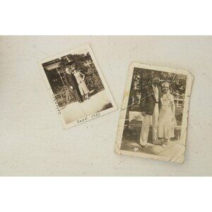 Vintage 1930s Photographs,  Man And Woman Snapshots, Antique Black And White